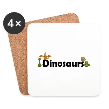 Dino Dinosaurs - Coasters (set of 4) - white - Front