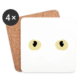 Cat Cat Eyes Eyes Pet Cats Kitten - Coasters (set of 4) - white - Front