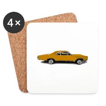 Car - Coasters (set of 4) - white - Front