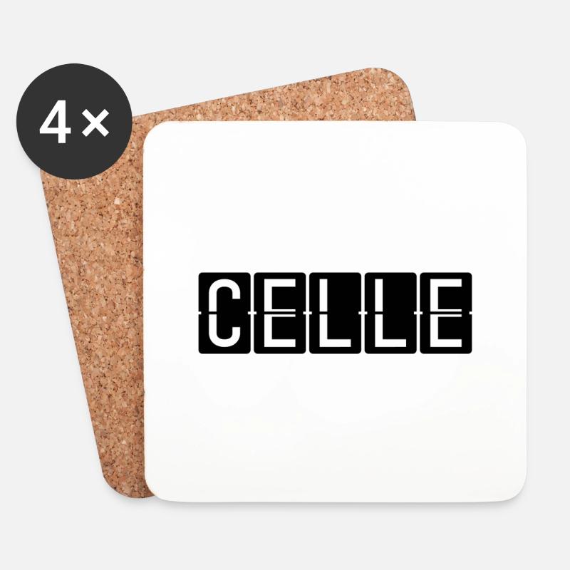 Celle Flughafentafel - Untersetzer (4er-Set) - Weiß