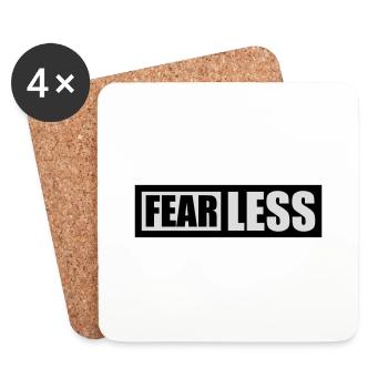 fearless Text Quote Design - Coasters (set of 4) - white - Front