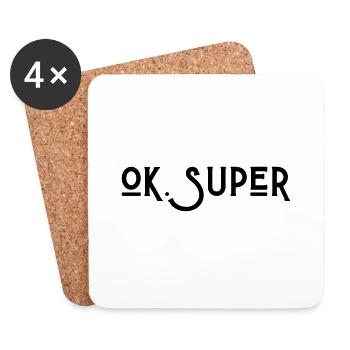 Ok Super - Dessous de verre (lot de 4) - blanc - Devant