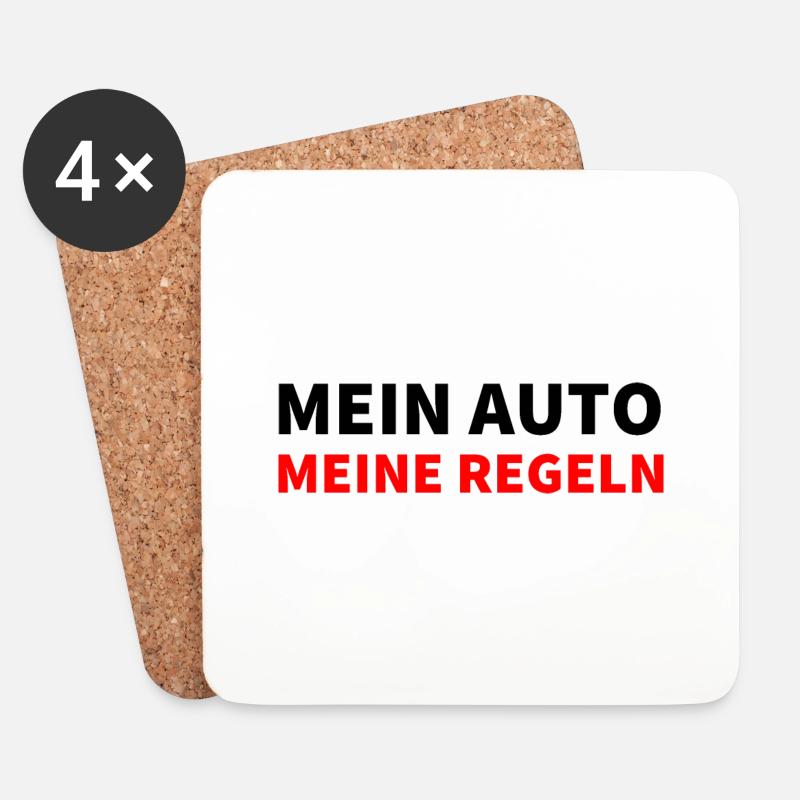 Auto - Untersetzer (4er-Set) - Weiß