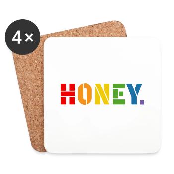 Chemise arc-en-ciel HONEY - Dessous de verre (lot de 4) - blanc - Devant
