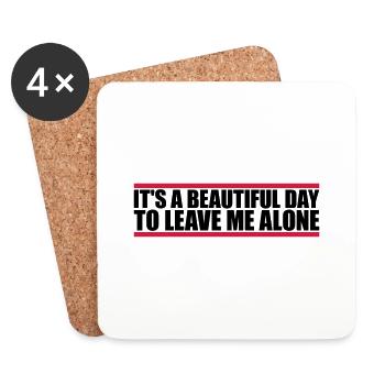 leave me alone day - Untersetzer (4er-Set) - Weiß - Vorne