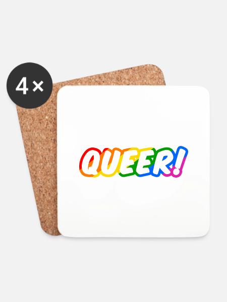Queer Gay Pride - Untersetzer (4er-Set) - Weiß