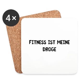 Fitness ist meine Droge - Untersetzer (4er-Set) - Weiß - Vorne