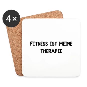 Fitness ist Therapie - Untersetzer (4er-Set) - Weiß - Vorne
