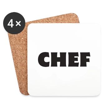 Chef Boss - Untersetzer (4er-Set) - Weiß - Vorne