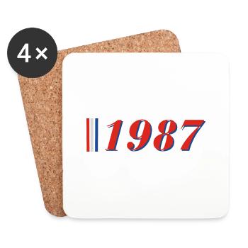 Jahr 1987 - Untersetzer (4er-Set) - Weiß - Vorne
