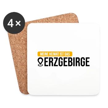 Meine Heimat ist das Erzgebirge - Untersetzer (4er-Set) - Weiß - Vorne