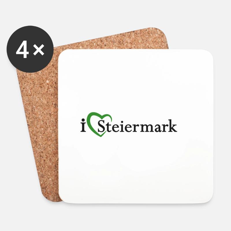 Steiermark schwarz schatten - Untersetzer (4er-Set) - Weiß