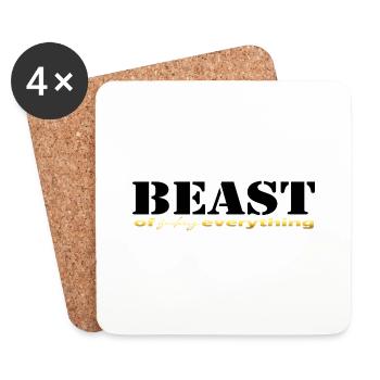 Beast everything black - Untersetzer (4er-Set) - Weiß - Vorne