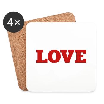 LIEBE - Untersetzer (4er-Set) - Weiß - Vorne