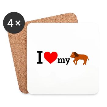 Dog Love - Coasters (set of 4) - white - Front