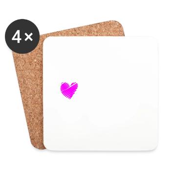Majorque 2023 Coeur - Dessous de verre (lot de 4) - blanc - Devant