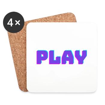 PLAY - das Piece für Gamer - Untersetzer (4er-Set) - Weiß - Vorne