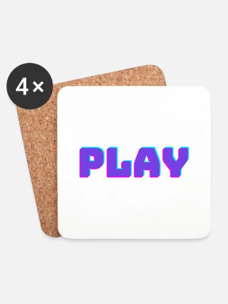 PLAY - das Piece für Gamer - Untersetzer (4er-Set) - Weiß