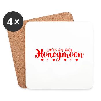 We're On Our Honeymoon - Coasters (set of 4) - white - Front
