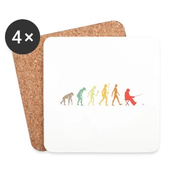 The evolution of man Fishing rod Sport fisherman - Coasters (set of 4) - white - Front