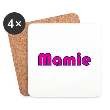 MAMIE. FÊTE DES MÈRES. BONNE FÊTE MAMIE. JE T'AIME - Dessous de verre (lot de 4) - blanc - Devant