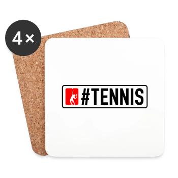 #Tennis - Untersetzer (4er-Set) - Weiß - Vorne