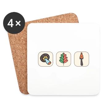 Design automnal #2 - Dessous de verre (lot de 4) - blanc - Devant