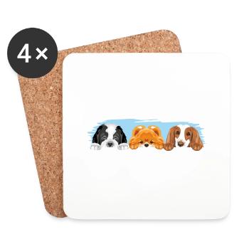 Hunde sind die besten Freunde - Untersetzer (4er-Set) - Weiß - Vorne