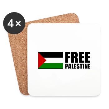 Free palestine - Dessous de verre (lot de 4) - blanc - Devant