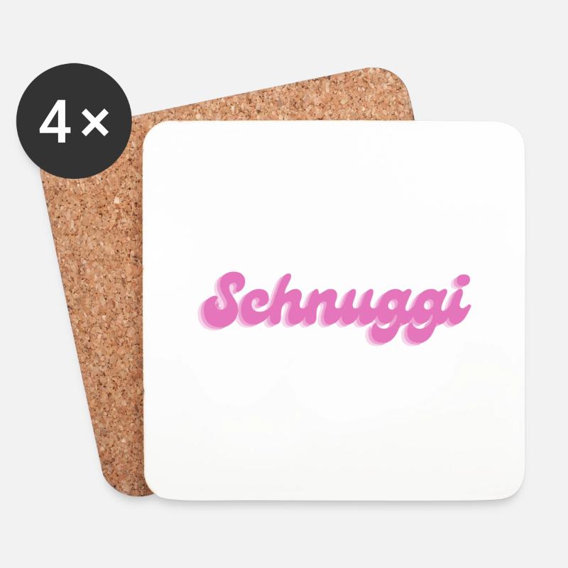Schnuggi in rosa - Untersetzer (4er-Set) - Weiß