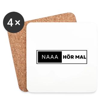 NAAA HÖR MAL - Untersetzer (4er-Set) - Weiß - Vorne
