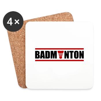 badminton - Coasters (set of 4) - white - Front