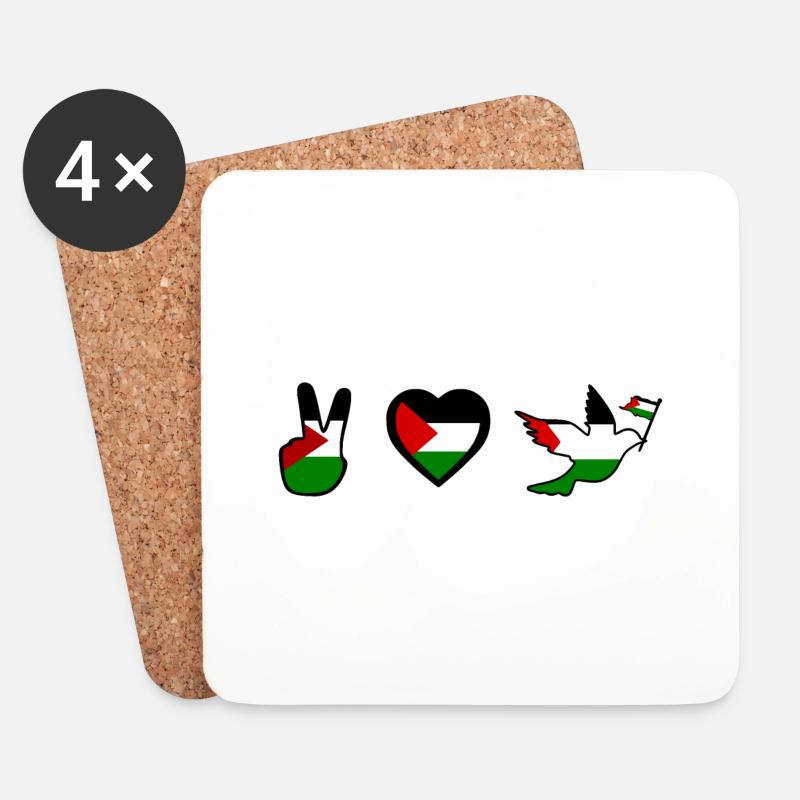 Free palestine - Untersetzer (4er-Set) - Weiß