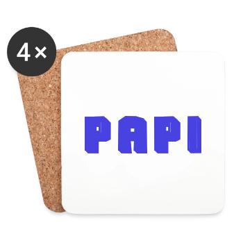 PAPY. FÊTE DES PÈRES. BONNE FÊTE PAPY. JE T'AIME. - Dessous de verre (lot de 4) - blanc - Devant
