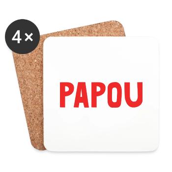 PAPOU. PAPA. FÊTE DES PÈRES. BONNE FÊTE PAPA - Dessous de verre (lot de 4) - blanc - Devant