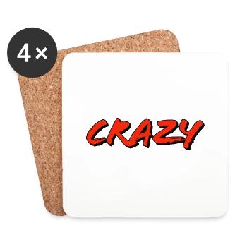 Verrückt - Untersetzer (4er-Set) - Weiß - Vorne