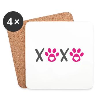 xoxo Valentinstag - Untersetzer (4er-Set) - Weiß - Vorne
