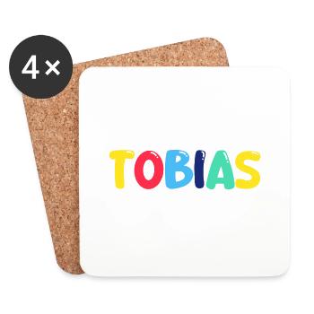 Name - Tobias - Untersetzer (4er-Set) - Weiß - Vorne