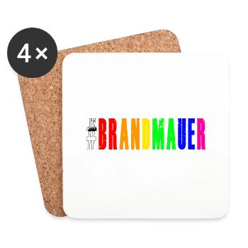Brandmauer Regenbogen Vielfalt - Untersetzer (4er-Set) - Weiß - Vorne