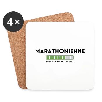 Marathonienne en cours de chargement - Dessous de verre (lot de 4) - blanc - Devant
