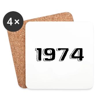 Vintage 1974 Born Birthday Retro 1974 - Coasters (set of 4) - white - Front