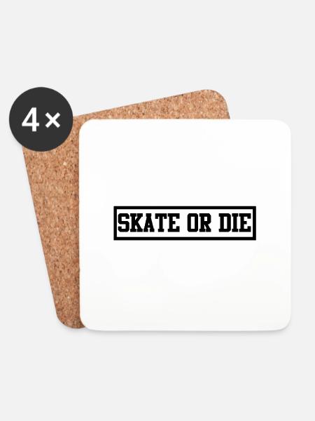 Skate or Die - Untersetzer (4er-Set) - Weiß