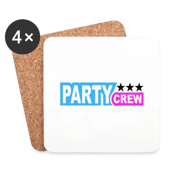 Party Crew Fun Sterne Feiern Team Freunde Mitglied - Untersetzer (4er-Set) - Weiß - Vorne