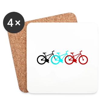 Bicycle Bike Bicycles - Coasters (set of 4) - white - Front