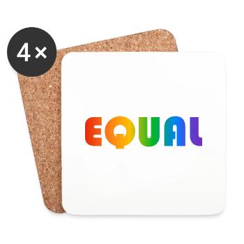 GLEICHER REGENBOGENTEXT - Untersetzer (4er-Set) - Weiß - Vorne