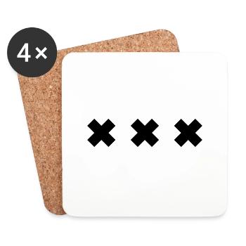 Amsterdam XXX - Untersetzer (4er-Set) - Weiß - Vorne