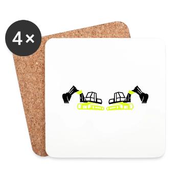 Excavator 2 - Coasters (set of 4) - white - Front