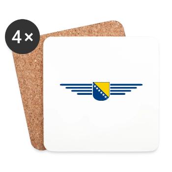 Bosnia & Herzegovina T-Shirt - Coasters (set of 4) - white - Front