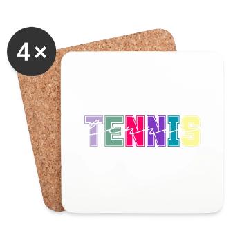 Tennisfarben - Geschenk für Tennisliebhaber - Untersetzer (4er-Set) - Weiß - Vorne