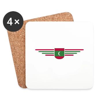Maldives Fans: Exclusive Shirts - Coasters (set of 4) - white - Front